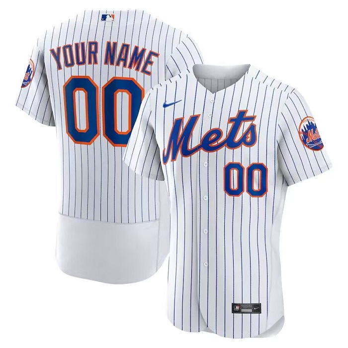 Men's New York Mets White ACTIVE PLAYER Custom Stitched MLB Jersey
